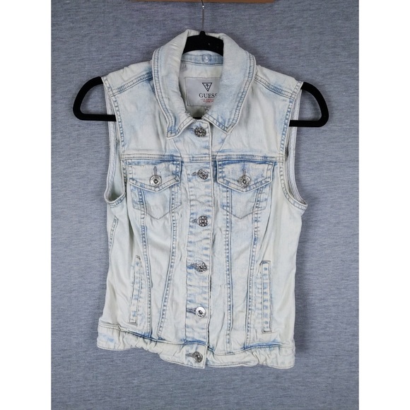 🎉 3/$20 Guess Denim Vest - Picture 2 of 8